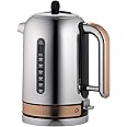 Dualit CVJK13 Classic Kettle | Polished Stainless Steel with Copper Trim | Quiet boiling kettle | 90 Second Boil Time | 1.7 L