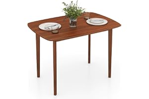 COSTWAY Matbord, rektangulärt matbord med ben av gummiträ, köksbord för 2–4 personer, träbord för kök, matsal, 110 x 78 x 77