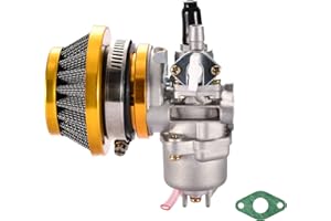 GOOFIT Carburateur tuning avec filtre à air Remplacement pour 2 temps 47cc 49cc Carb Go Kart Scooter Moped Remplacement pour Mini Quad ATV dirt Pocket Bike Or
