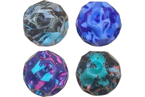 fengleas Astro Jump Ball, Space Ball Moon Ball, Mini Bouncing Ball Toy, Hohe Springender Gummiball, Super High Bouncing Space Ball, Planeten Hüpfbälle Spielzeug Zum Stressabbau Für Kinder (H, 4PC)