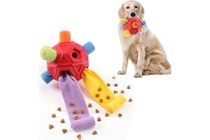 Tesytto Chewers Kauspielzeug für Hunde, interaktiver langlebiger Schnüffelball für Hunde zur Nahrungssuche,Schnüffelmatte,Slow-Food-Training,um Langeweile zu lindern und anzuregen (Buntes Rot)