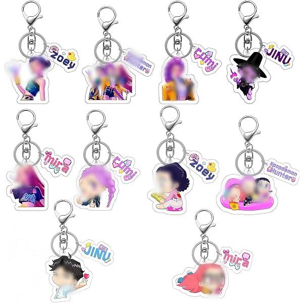 Set 8 Braccialetti Colorati K-pop Demon Hunters – Con Perline Di Vetro Personaggi Zoey, Rumi, Mira, Elastico 18 Cm