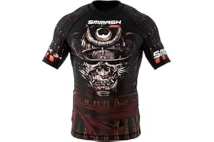 SMMASH Rashguard Homme Manche Courte Tee Shirt de Compression Shirt MMA UFC Running Sport Boxe MMA RDX Kickboxing Krav Maga