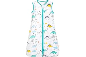 SFreeBo Sleeping Bags for Babies 0.5 Tog Thin Machine Washable Baby Swaddle Blanket Cotton Summer Breathable Animal Pattern Wearable Sack 12-24 Months