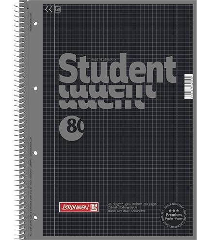 Brunnen Bloc-notes écolier A4 - à Carreaux - Zen-Art - 80