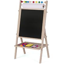 Chevalet Double Face Magnétique Et Craie – Tableau Enfant Réglable En Hauteur 57x55x148 Cm, Avec Accessoires