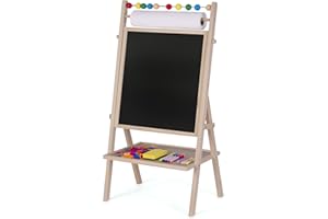 ‎RICOKIDS Ricokids Magnettafel Kreidetafel Tafel Standtafel Doppelseitig Kinder Set Mit Zubehör Papierrolle Abakus Drehbar