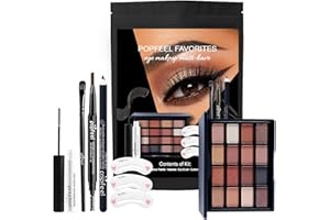 EONFAVE Make Up Set, Muss Man Haben All-In-One Auge Makeup Set Für Frauen Mädchen, Schminkset Inklusive Lidschattenpalette, Eyeliner, Augenbrauenstift, Wimperntusche, Augenbrauenschablone & Lidschattenpinsel