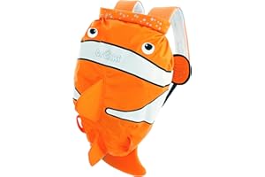 Trunki PaddlePak Waterproof Swimming Bag for Kids and Children’s Backpack for PE - Chuckles Clownfish (Orange)