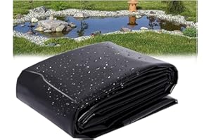 Dtyubfg Bâche de Bassin Durable EPDM indéchirable en Caoutchouc PEHD pour Bassin à Poissons extérieur, Noir, 5X 6 m, idéal pour Les Jardins Aquatiques et l'aménagement paysager