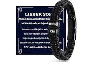Mrssbea Geschenke für Männer Herren Armband Ich Liebe Dich Geschenk für Mann Papa Sohn Geburstagsgeschenk Jahrestagsgeschenk Vatertagsgeschenk Lederarmband