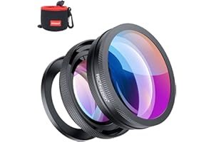 ‎PROFEZZION PROfezzion Obiektyw szerokokątny HD 18 mm do aparatu Sony ZV1F ZV-1F ZV-1 ZV1 RX100 VII VI V ZV-E10 ZVE10 A6400 A6300 A6100 A6000, dodatkowy obiektyw makro 2 w 1