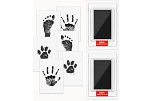 TATUNER Impronta Zampa Cane, Impronta Mani e Piedi neonati, Kit Impronta Cane, Kit Impronte Neonato, Tampone di Inchiostro Clean Touch Per Ricordi di Neonati Souvenir di Impronte, Paw Print Kit (2)
