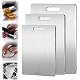 Titan Schneidebrett Set 3-teilig Edelstahl - Doppelseitige Schneidebretter S+M+L