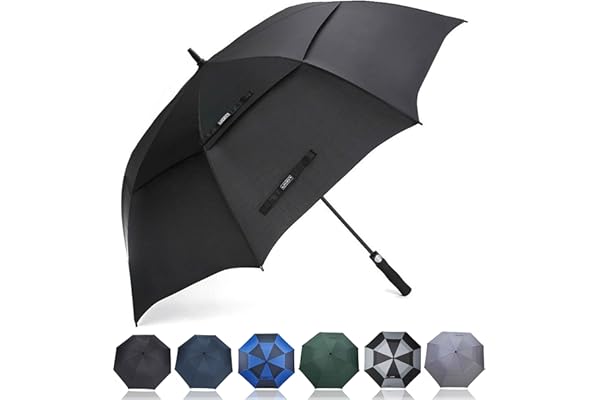 G4Free Parapluie de golf de 134 x 190 x 200 cm - Coupe-vent - Double auvent - Extra large - Grande taille - Ouverture automatique - Imperméable