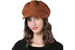 Superora Donne Berretto Newsboy Cappello Baker Berretto Piatto con Visiera Cappelli Lana Autunno Primavera Inverno