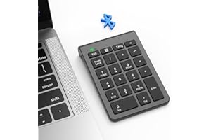 TIOLEJE Pavé Numérique Bluetooth - Clavier Numérique Externe sans Fil Portable à 22 Touches, Pavé Numérique sans Fil Bluetooth avec raccourcis multiples pour Ordinateur Portable, Tablette, PC, Surface, Mac