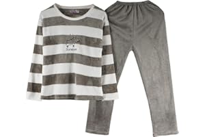 GOSO Pijama de Forro Polar para niñas 8 9 10 11 12 13 14 años,Pijama de Invierno cálido para Adolescentes niñas,Pijamas y Pantalones Largos,Pijamas para niñas Grandes