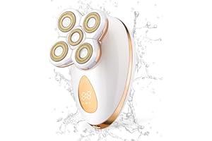 SLEMBANDS Electric Lady Shaver, Painless Women Razor Bikini Trimmer, Waterproof Flawless Hair Remover for Legs Face Body Lips (Gold)