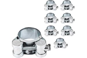 DIFORMA Paquete de 8 abrazaderas de tubo reforzadas fuertes de 23-25 mm, sujetadores de abrazadera de manguera de tubo de acero galvanizado (8 piezas, 23-25 mm)