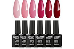 GZSYY UV Nagellack Set Gel Nägel 10ML Gel Nagellack UV Nagellack Nudefarben Rosa Rot 6PCS Gelfarbe Set UV Gel
