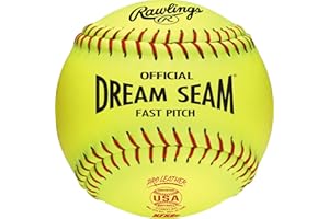Rawlings C12RYLAH Official ASA Dream Seam Fastpitch Softballs, Yellow, Size 12 in.