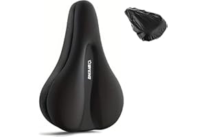 Byking Bike Seat Cushion Cover - Gel Padded Bike Seat Cover for Men Women Comfort, Extra Soft Exercise Bicycle Seat cover compatible with peloton, spin bike saddle cover & cushion with rain cover.