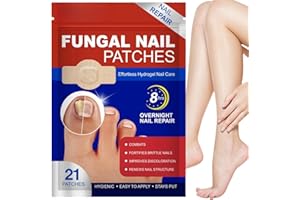 SIYINZU 21Pcs Fungal Nail Patches,Toenail Fungus Treatment,Fungal Nail Treatment Patches,Anti Fungal Nail Repair Patches,Nail Repair Patches,Fungal Nail Treatment,Multi-Purpose Toenail Repair Treatment Pads