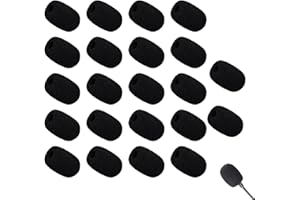 HETING-YQ 22 Pièces Microphone Bonnettes Mini Microphones Couvertures en Mousse Bonnette Mousses De Micro Pare-Brise pour La Salle De Classe, Scène, Réunion (Noir)