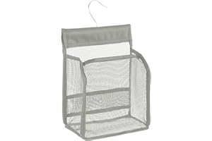 Joalpysm Peg Bag Basket, Hanging Shower Caddy, Clothespin Storage Bag for Washing Line With Hanger, Laundry Organizer, Mesh Organiser 19x9x30 cm