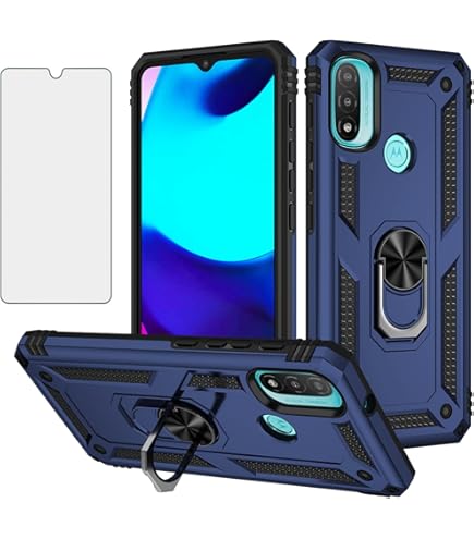 SEAHAI Hybrid Case For Motorola Moto E20/E30/E40 | Sliding Camera Cover & Metal Ring Kickstand | Shockproof TPU+PC Protection