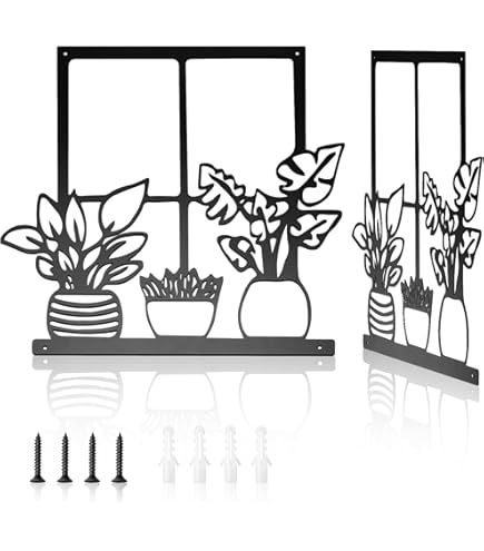 3 Pièces Vases En Métal Noir - Décoration Murale En Forme De Fleur Dans Un Vase - Décoration Murale En Fer à Suspendre Sur Le Thème Naturel Décoration Murale Pour La Maison