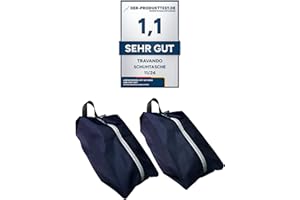 TRAVANDO Lot de 2 Sacs à Chaussures – Sacs à Chaussures de Voyage imperméables pour Valise – Pochette à Chaussures résistante à la saleté pour Voyage, Vacances – Sac à Chaussures pour séparer (Bleu)