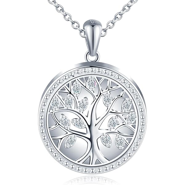 YAFEINI Tree of Life Necklace S925 Sterling Silver Tree of YAFEINI Tree of Life Necklace S925 Sterling Silver Tree of