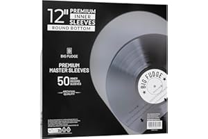 ‎BIG FUDGE Big Fudge 50er Pack 12 Zoll Schallplatten Innen Hüllen - 50x 12" Schallplatten LP Aufbewahrung Schutzhüllen - 50er Set Rundboden Vinyl Inner Sleeves - 50 Schallplattenhüllen
