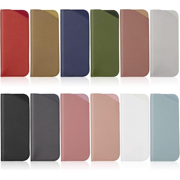 ANLIOTO Lot De 12 étuis à Lunettes En Cuir Souple - Étui à Lunettes