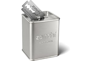 ZOMCHI Razor Blades Bank for Storing Safety Razor Blade Storage Case for Disposal of Used Double Edge Safety Razor Blades (Silver)
