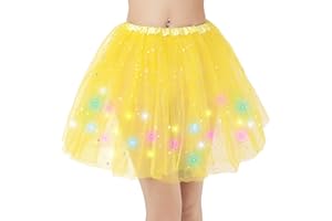 Kefiyis Jupe Tulle Femme LED Tutu Adulte Adolescent Parti Ballet Danse Fancy Dress Halloween Costume