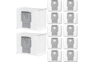 ISINGO 12 Stück Staubbeutel für Roborock Q7 L5+/Q10 S5+/Q5 Pro+/Q5 Max+/S8+/S8 Pro Ultra/S7 MaxV Ultra/S7 Pro Ultra/Q5+/Q7+/Q7 Max+/T8/G10S Pro/Q8 Max+ Staubsauger Absaugstation 3L Staubsaugerbeutel