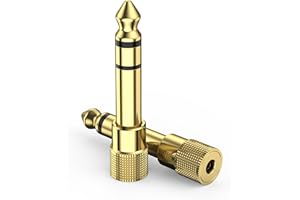 YLK Adaptador Audio Jack 6.35 a 3.5, Adaptador Convertidor de Audio, Adaptador 3.5mm Hembra a 6.35mm Macho, para Auriculares, Altavoces