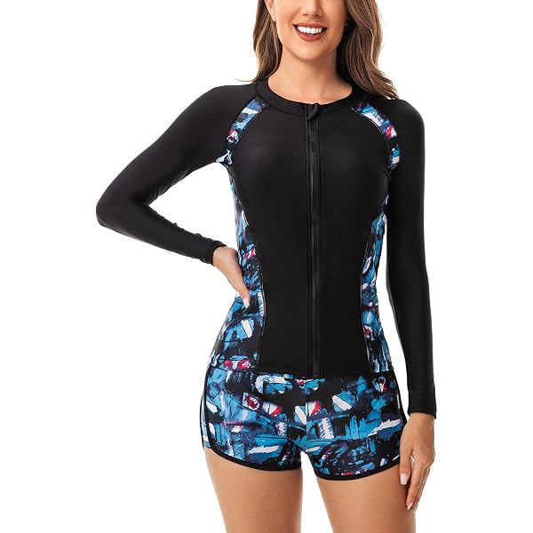 Maillot De Bain 3 Pièces Floral - Tankini Manches Longues UPF50+ | Kate Kasin