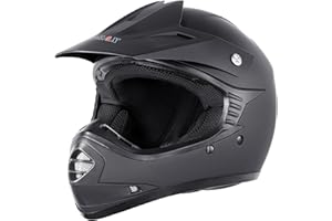 Zorax Matt Black XL (55-56cm) Kids MX Motocross Helmet Children Motorbike Dirt Bike Helmet ECE 22-06