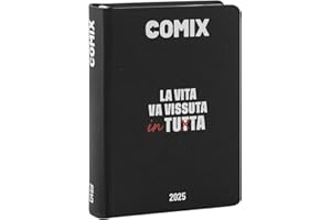 COMIX - Diario Mignon Plus Giornaliero 16 Mesi, Diario Scuola 2024-2025 per Ragazzi e Ragazze, con Copertina Rigida, Ideale per Scuola Media, Superiore e studenti di tutte le età, 9x12.5h cm, Rosso