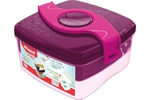 Maped Picnik Origins - Boîte à Déjeuner Repas Enfants - Ouverture Facile - Lunch Box 2 Compartiments dont 1 Amovible - en Plastique Sans BPA ni Phtalates - Rose - 1,4L
