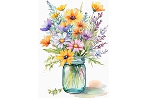 ASKKQTX Malen Nach Zahlen Erwachsene Blume,Wasserfarbe Blumenstrauß DIY Paint by Numbers Adult Handgemalt Ölgemälde Kit für Anfänger Kinder und Erwachsene Ohne Rahmen Als Geschenk Home Wand Dekor 30X40 CM