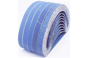 60 sztuk profesjonalnych taśm szlifierskich, korund cyrkonowy, 13 x 457 mm, ziarnistość 10 sztuk (60/80/100/120/240/320) do pilników Black & Decker Powerpil/przenośnej szlifierki FEIHU