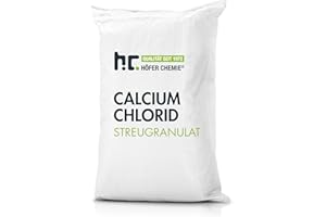 Höfer Chemie® Chlorure de Calcium Polyvalent, Sel de Déneigement et Déshumidificateur – Sac de 25 KG, Efficace Jusqu’à -20° C, Écologique et Haute Performance