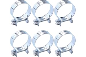 YYIGVMO 6 Pezzi 22-24 mm Mini Fascette Stringitubo, Fascette per Tubi di Iniezione di Carburante Zincate, Regolabile Fascette Stringitubo, per Tubo del Carburante, Tubo di Scarico