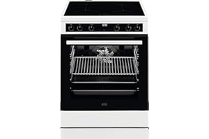 AEG CIB6642BBW 60 cm Standherd mit Induktions-Kochfeld / SteamBake – mit Feuchtigkeitszugabe / Hob²Hood / Versenkknebel / Tou