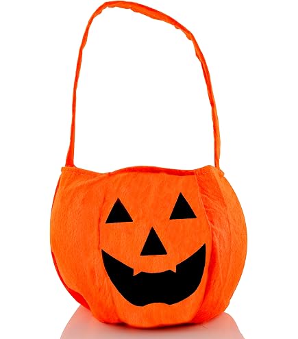 Sacchetto Caramelle Halloween Con Luce LED - A Forma Di Zucca, In Tessuto, Per Trick-or-treat E Decorazioni